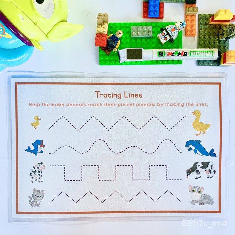 Erasable Tracing Lines Board (Laminated, Used W/ Whiteboard Marker