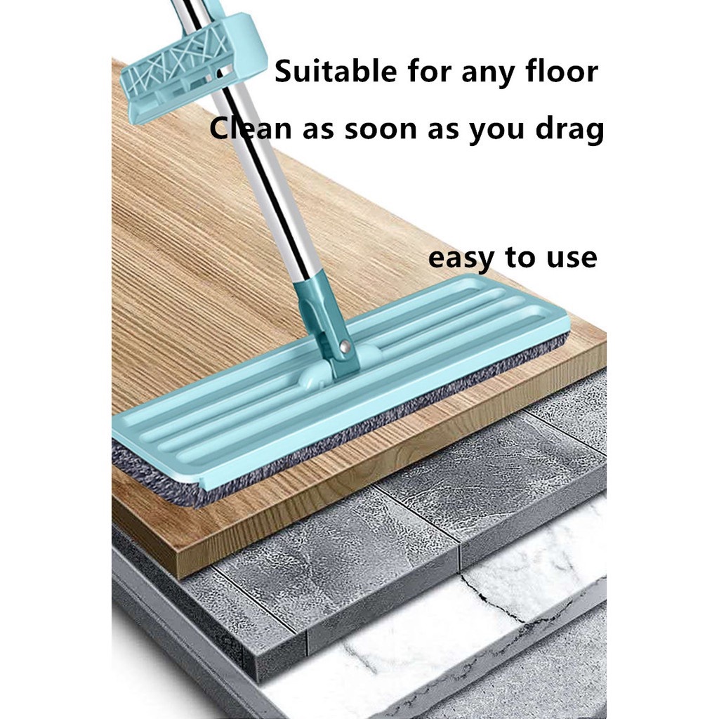 Smart Mop 360 Rotating Lengthen Flat Mop Free Hand Washing Flat Mop ...