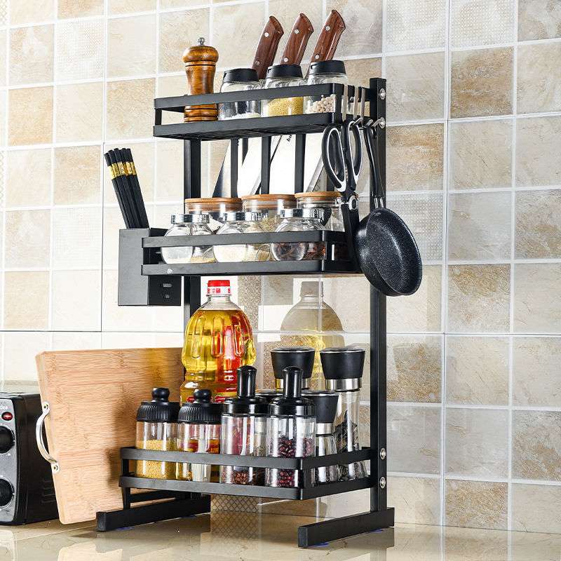 3 Layer Stainless Steel Kitchen Rack Wall Mounted Kitchen Organizer ...