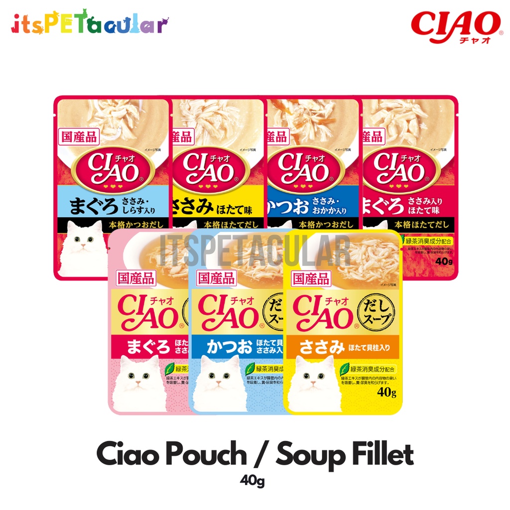 Ciao Pouch And Soup Fillet Wet Cat Food 40g60g Shopee Philippines