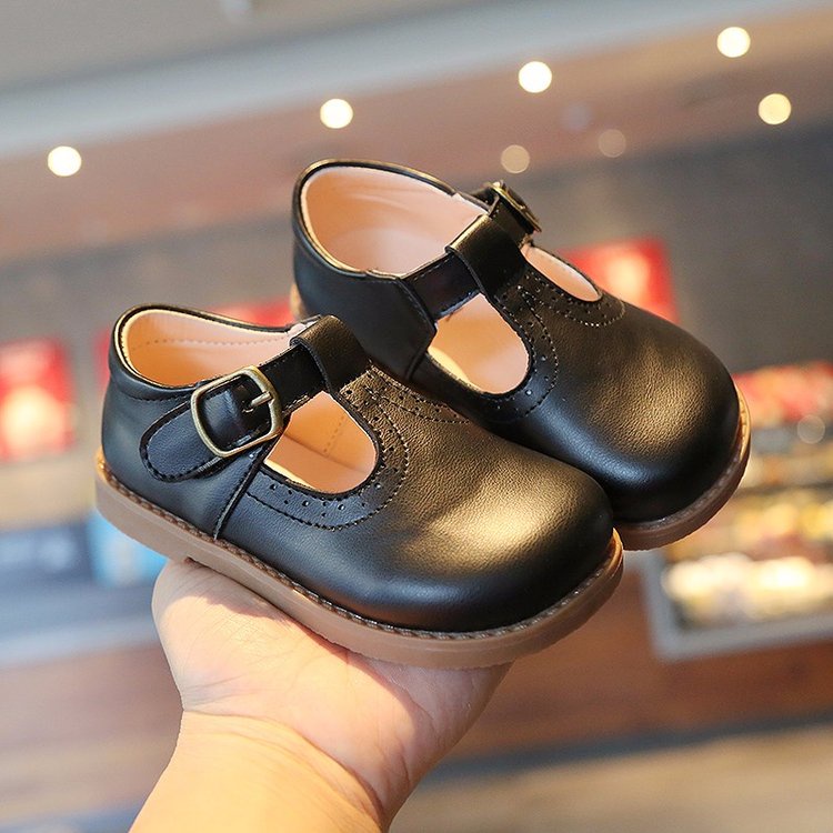 Soft Leather Kids Flat Shoes Sweet Girls All match Anti skid Shoes Solid Color Minimalist Shopee Philippines