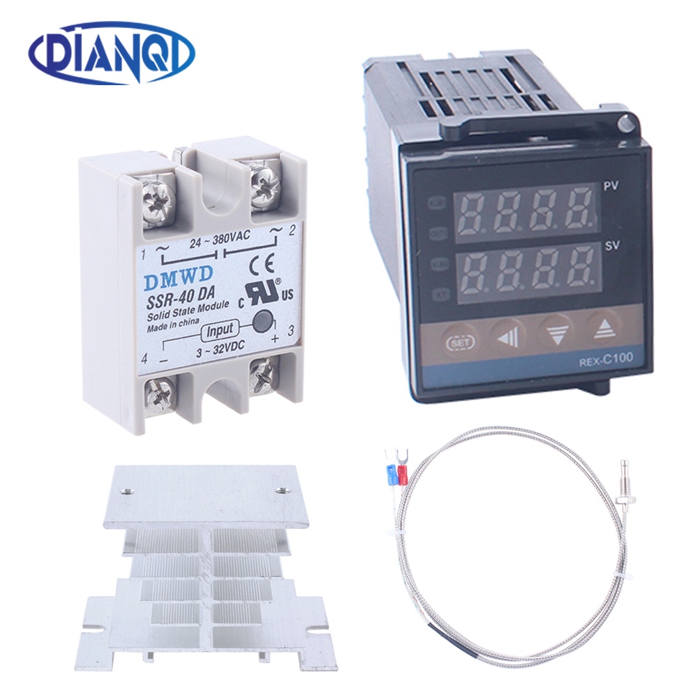 thumbnail image 2 of REX-C100FK07-VxAN Intelligent Temperature Controller SSR Output SSR-40 DA M6 1M Cable 3Pcs Set 2 of 10