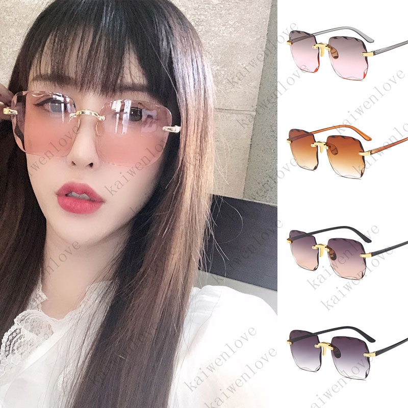 Shades for Women New Fashion Rimless Gradient Sunglasses Sunnies