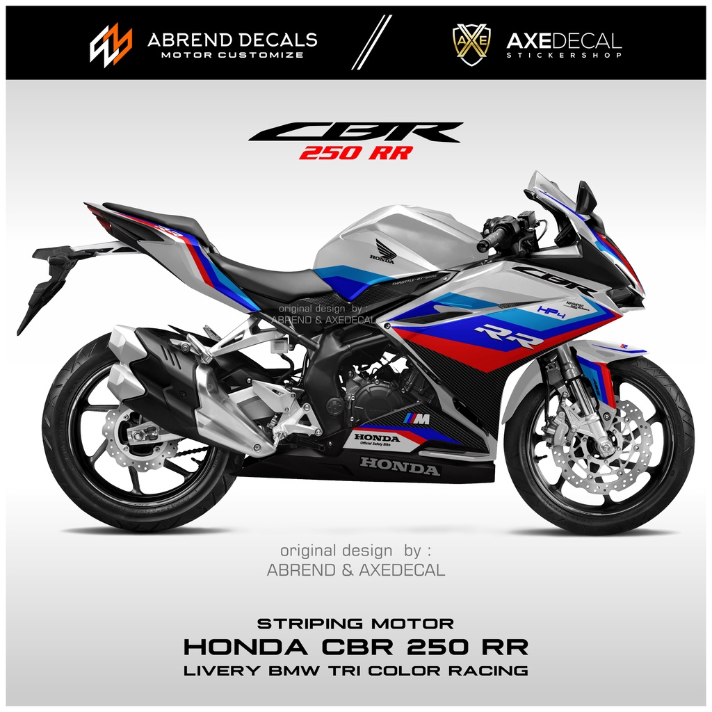 Striping CBR 250 RR BMW TRI COLOR RACING / MOTORCYCLE STICKER HONDA CBR ...
