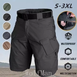 Men's Outdoor Cargo Shorts Waterproof Casual Shorts with Belt