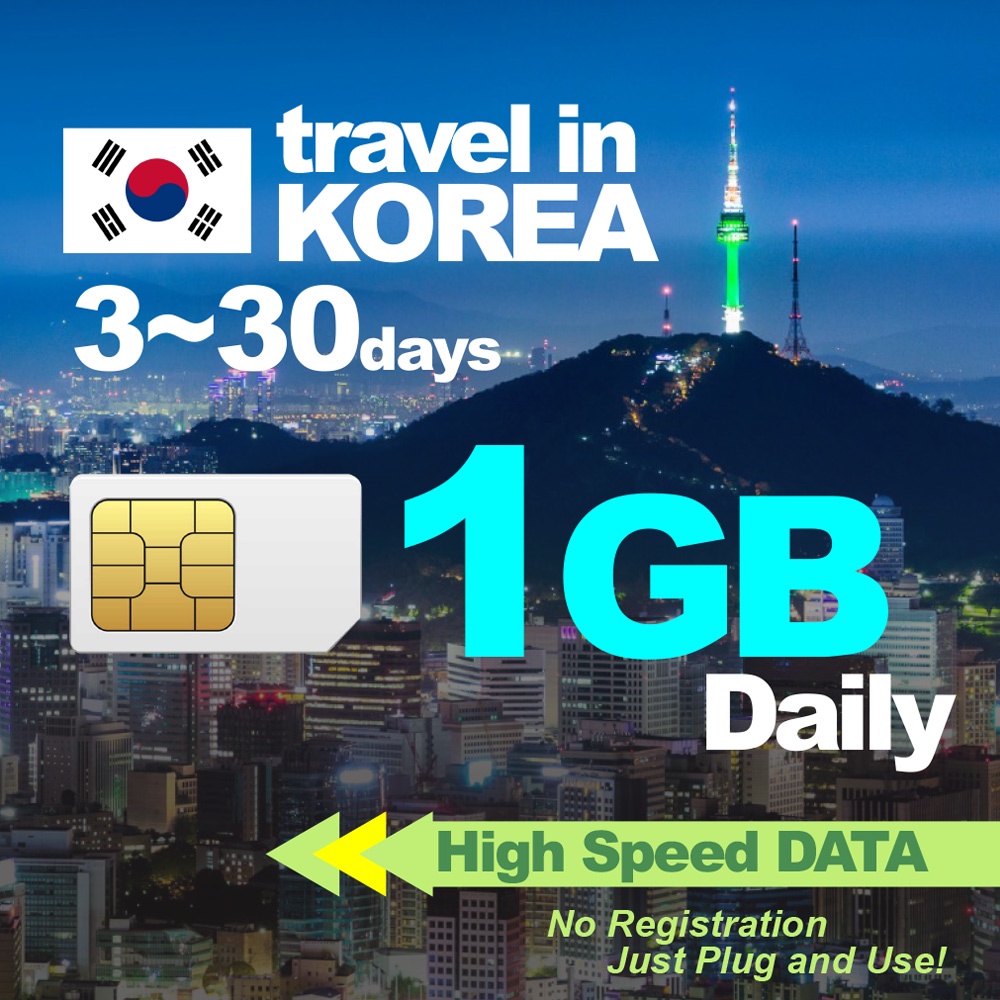 KOREA Travel Sim Card 330days【1GB HIGH SPEED】iConnect2PH arawSIM Shopee Philippines