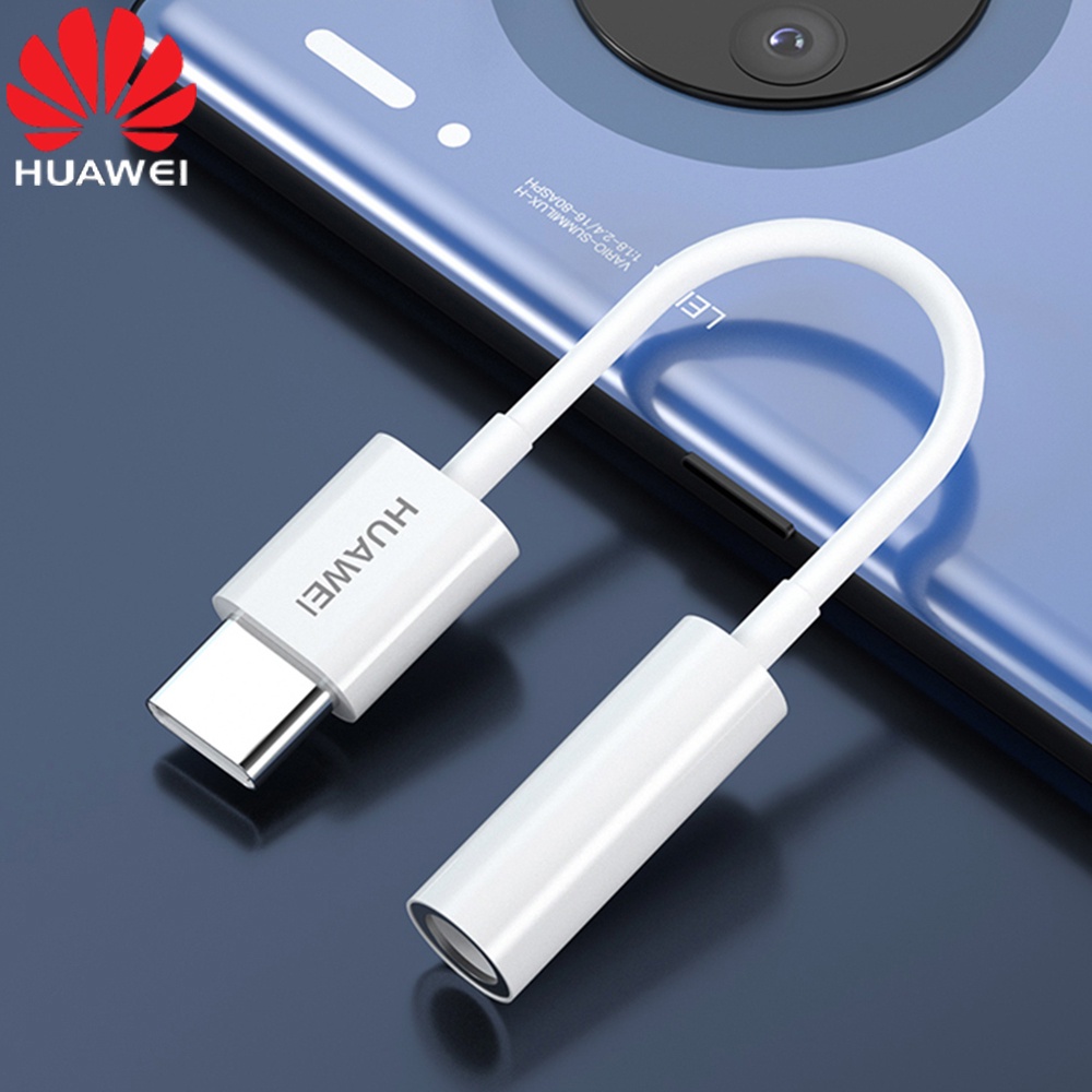 Huawei Type-C To 3.5mm Earphone Cable Adapter P30 P40 P50 Mate 20 30 40 ...