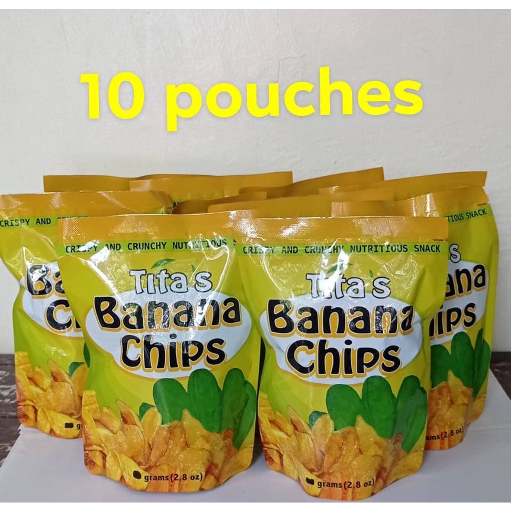 Tita' Banana Chips Foil pack Gumaca Quezon Bundle of 10's exp Feb. 28