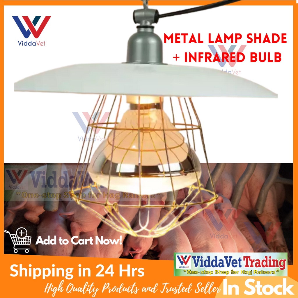 Viddavet Metal Heat lamp shade with net + with infrared bulb brooder