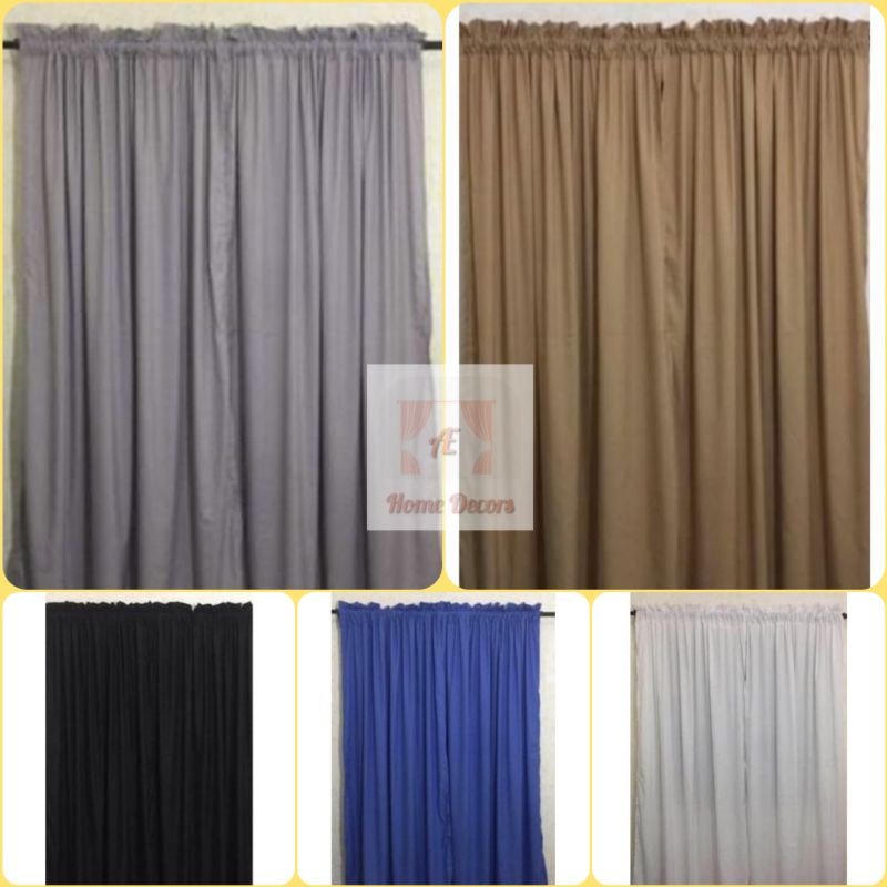 Plain Non Ring Curtain (Suksukan Curtains) Sold per piece | Shopee ...