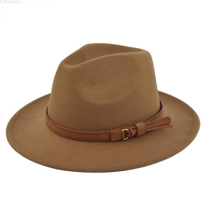 21 colors belt vintage felt fedora cap fleece cowboy cap for men safari ...