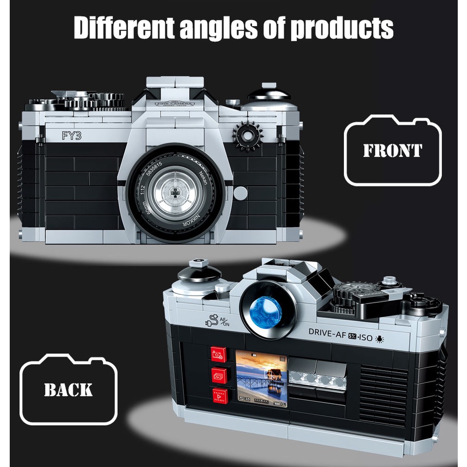 Mini Bricks Retro Camera Model Building Blocks Toys Camera Idea Model ...