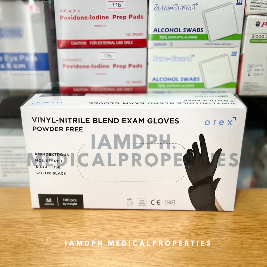 Orex Vinyl Nitrile [Black] Blended Powder Free Disposable Examination