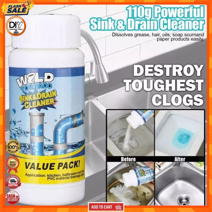 ORIGINAL WILD TORNADO POWERFUL SINK & DRAIN CLEANER HIGH EFFICIENCY