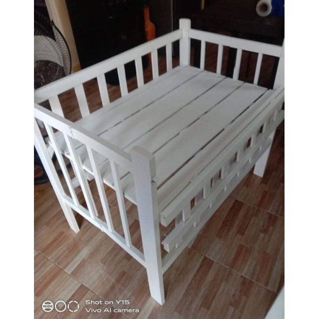 Wooden Crib Dropside Adjustable then Foldable Crib (palochina) Shopee Philippines