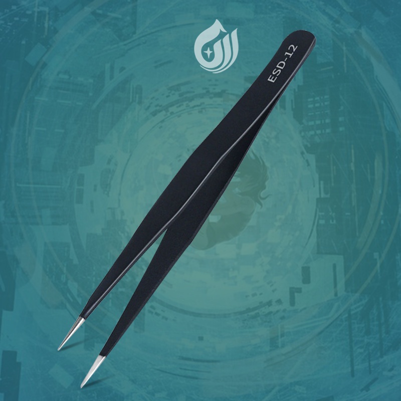 Amerteer 1pcs 100 Tatak Bagong Anti static na ESD elbow Tweezers hindi