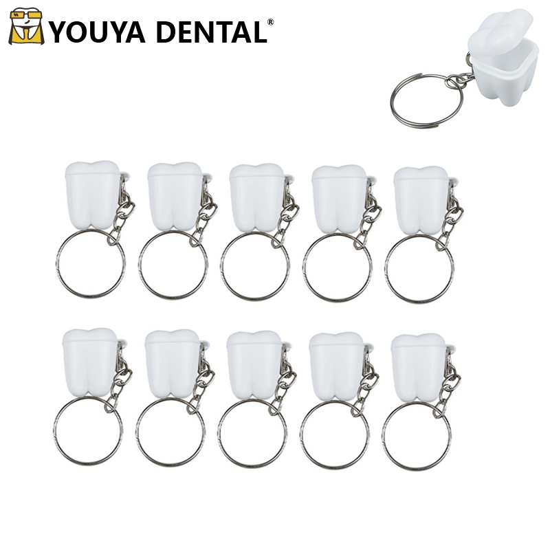 50pcs Tooth Shape with Keychain Kids Milk Teeth Box Baby Teeth Boxes Child's Tooth Souvenir Save