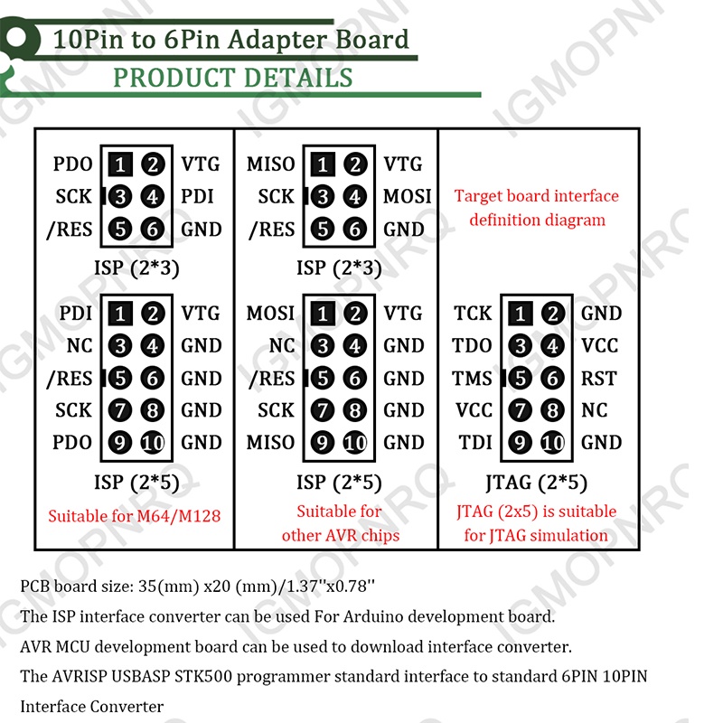 AVR ISP Programmer STK500 AVR ISP Compatible Double Header Interface ...