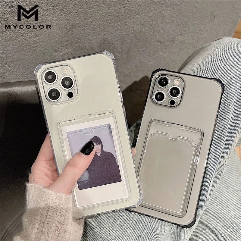 2in1 With Card Holder Shockproof Clear Phone Case Compatible For Iphone ...