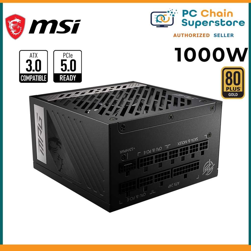 MSI MPG A1000G PCIE5 ATX 3 0 1000W 80 Gold Full Modular PCIE 5 0 Power