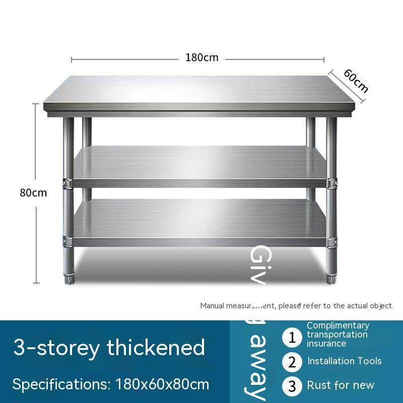 Disassemble 2/3 layer of stainless steel workbench, hotel kitchen ...