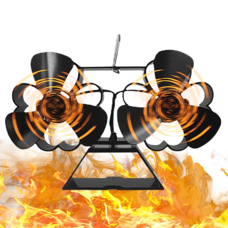 Wood Burning Stove Fan Non Electric Wood Stove Blower Fan With 6 Blades