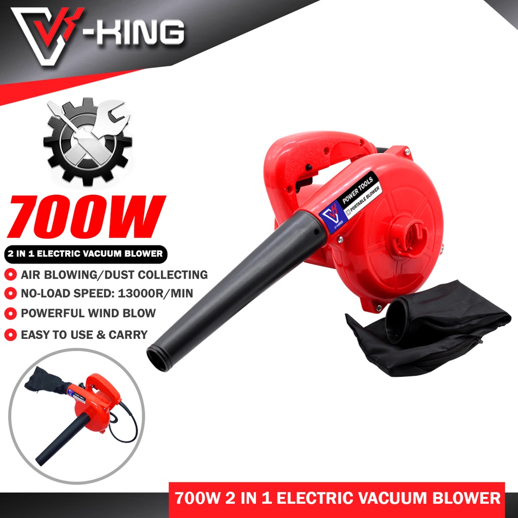 V-KING 2IN1 700W Electric Hand Operated Blower & Vacuum for Cleaning ...