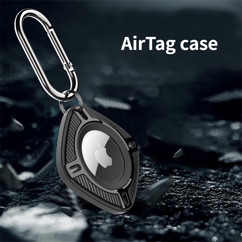 AirTag Case Holder Carbon Fiber Square Pvc Shock Resistant Protective ...