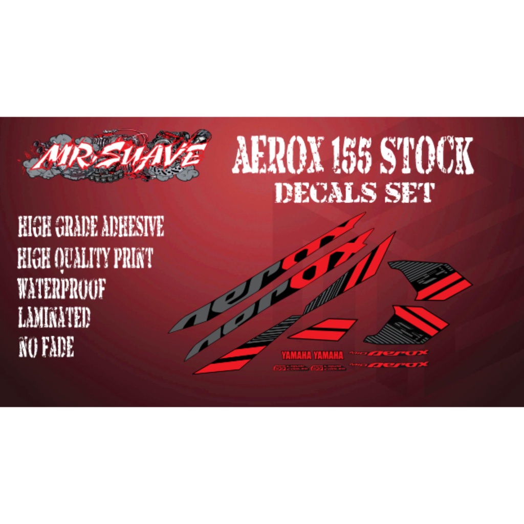 Aerox Stock Decals V1 (Red) Shopee Philippines