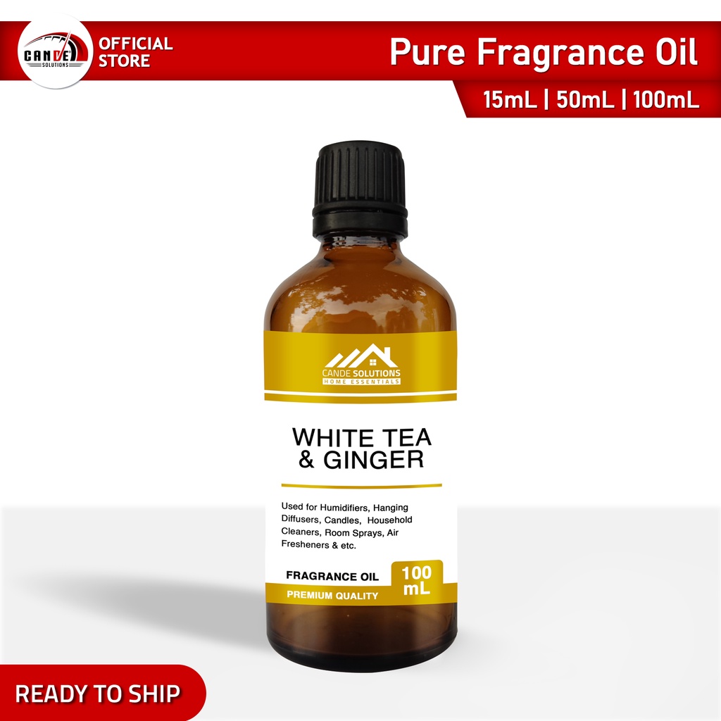 White Tea & Ginger Fragrance Oil (Pure) for making Candles, Hanging