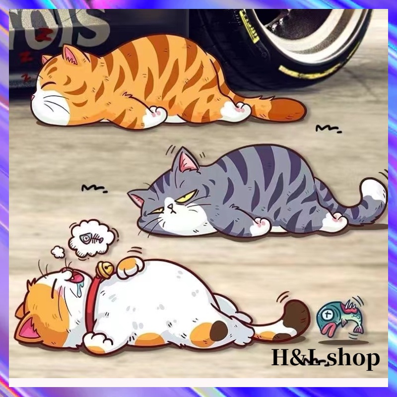 Hl Cute Cat Car Sticker Waterproof Decorative Car Sticker Car ...