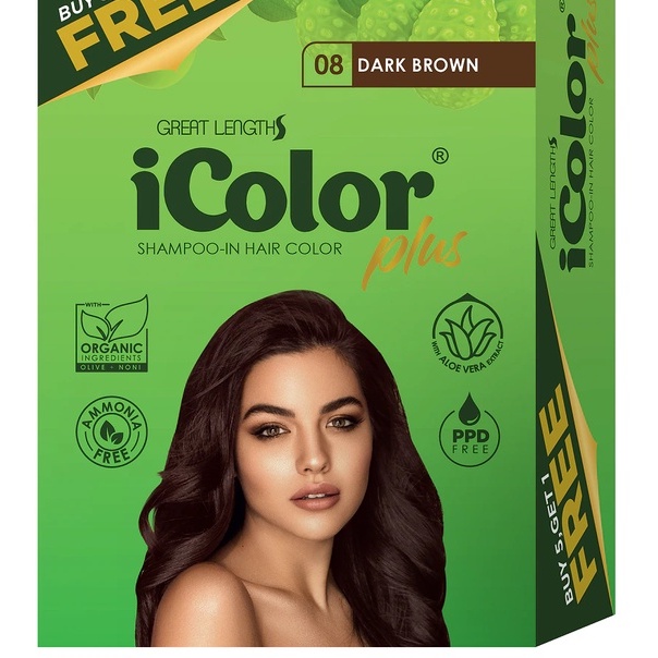 ICOLOR Plus ShampooIn Hair Color Dark Brown 30ml 5+1 FREE Shopee