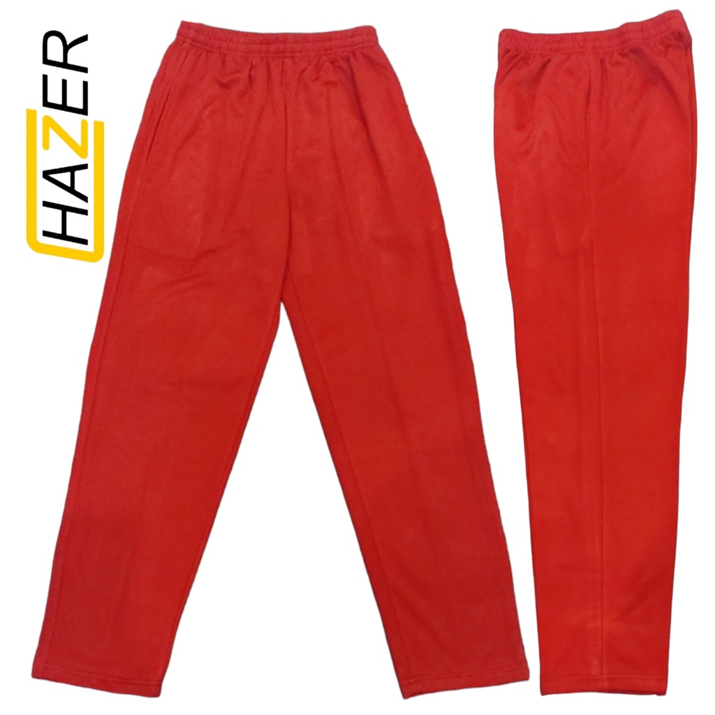 MERAH Plain Red Training Pants Track Pants Gym Men Women Chazer Shopee Philippines