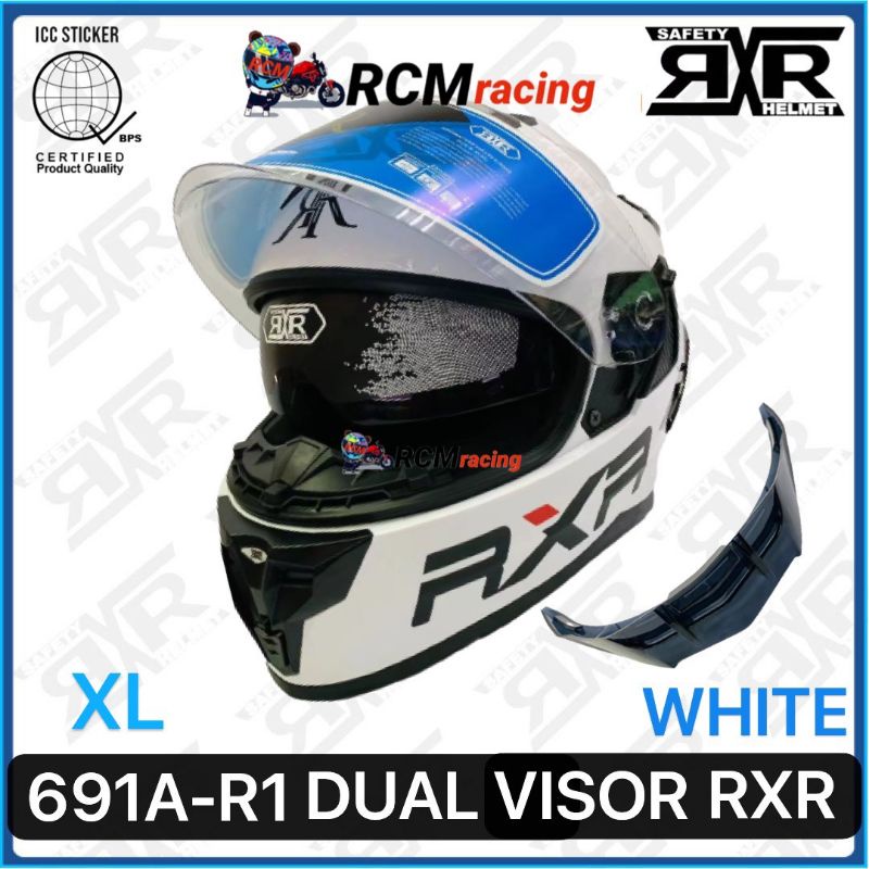 RXR 691A-R1 DUAL VISOR FULL FACE HELMET WITH ICC (BPS) License No. Q ...