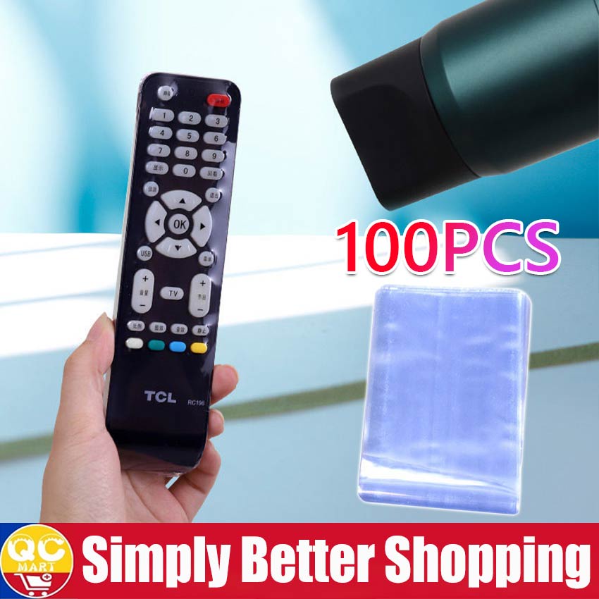 100PCS Waterproof TV Remote Control Cover Heat Shrink Film Protector ...