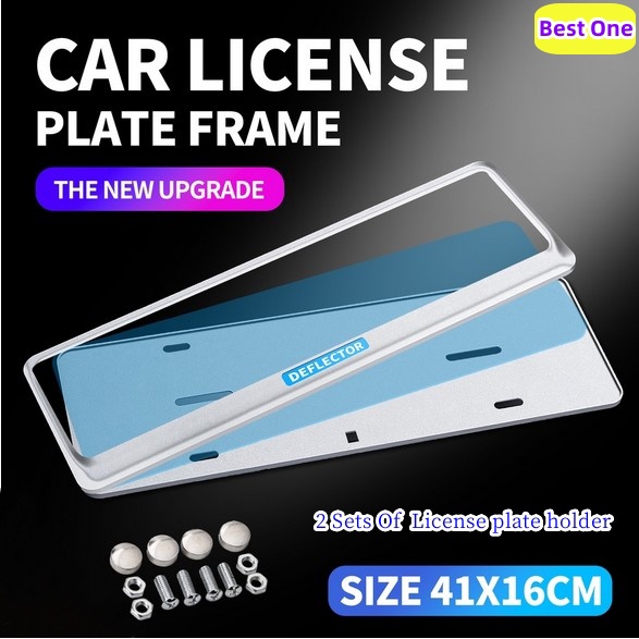 2 Sets Acrylic Cover License Plate Holder Plate Number Cover For Car