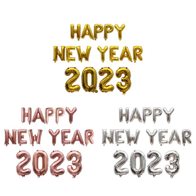 Happy New Year 2023 Balloon Set Merry Christmas Balloons Set 2023 Balloons For New Year 8885