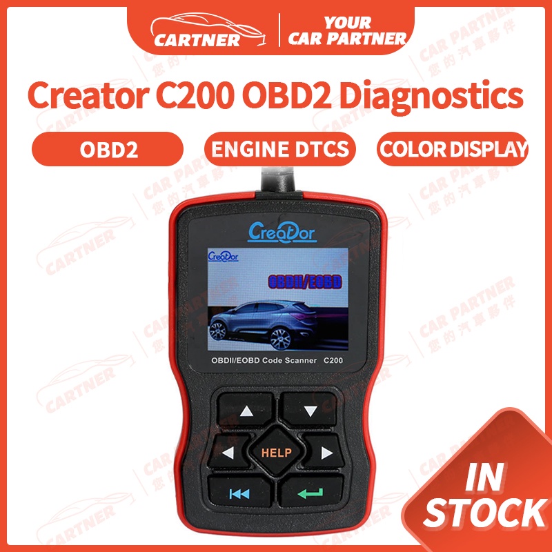 Cartner Creator C200 Automotive OBD2 Diagnostics Oxygen Sensor Test DTC