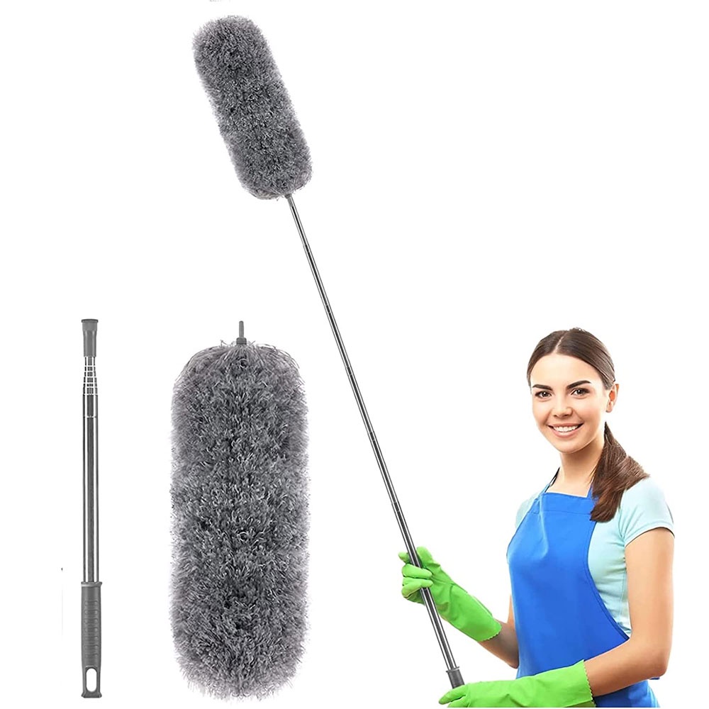 Microfiber Feather Duster 100 Inch Extendable And Bendable Long Handle Dusters For Dust And 4944