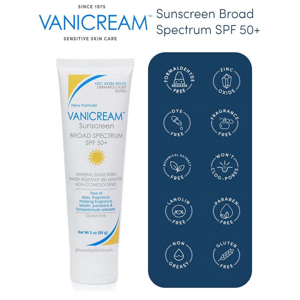 Vanicream Sunscreen Broad Spectrum SPF 50+ Shopee Philippines