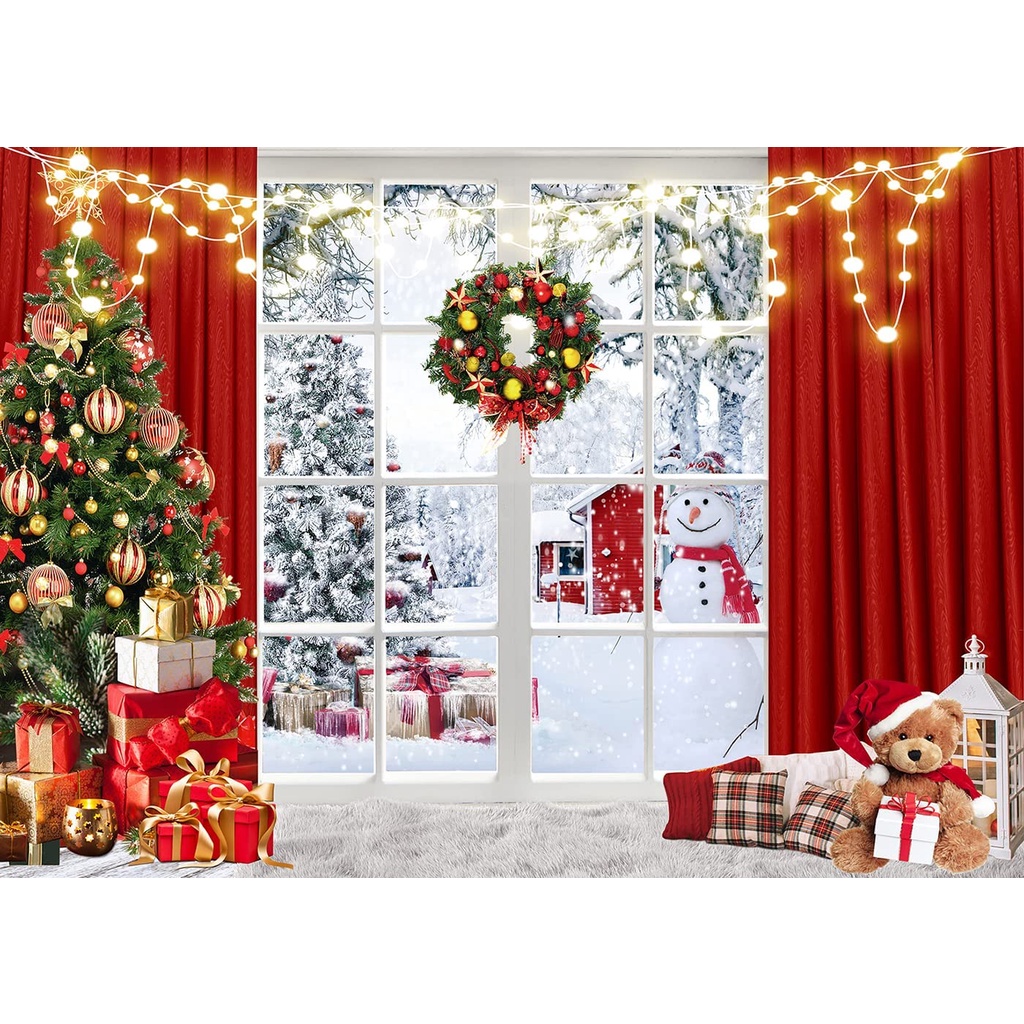 7x5ft Christmas Backdrop Christmas Window Backdrop For Photography Xmas