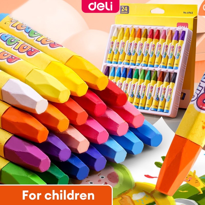Deli Wax Crayon Safe For Children 12/18/24/36Pcs Set 6961/6962/6963