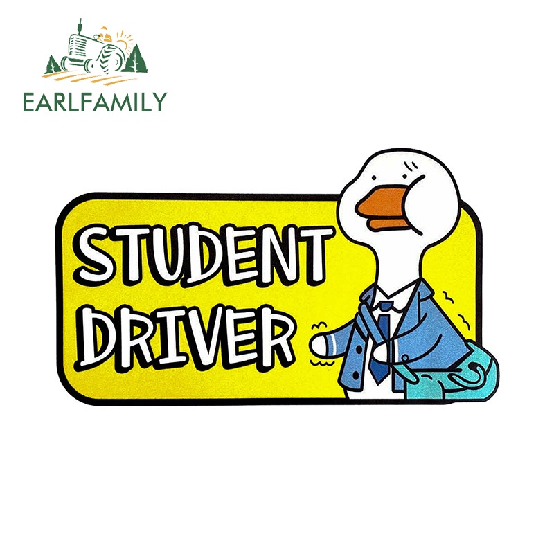 EARLFAMILY 13cm x 7.6cm Student Driver Warning Car Stickers New DRIVER ...