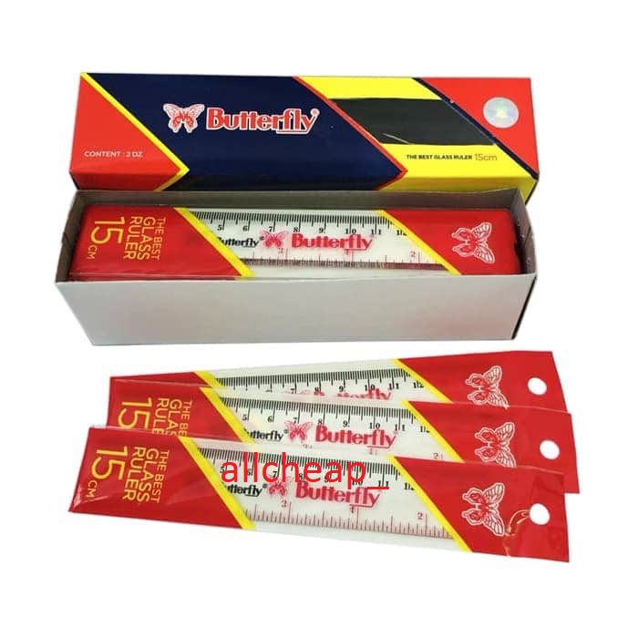 Butterfly Ruler Mica Acrylic Plastic 15cm | Shopee Philippines