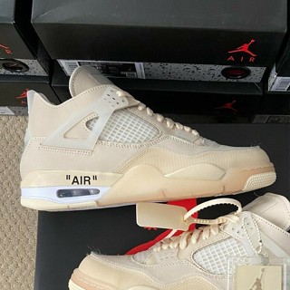 Off-White Basketball Shoes x Air Jordan 4 Retro SP Cream/Sail AJ4 ...