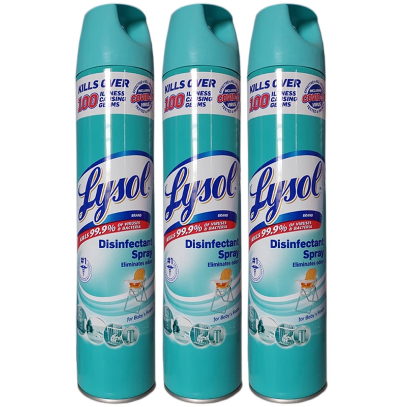 COD Set of 3 Lysol Disinfectant Spray Baby's Room Scent 510 grams (3
