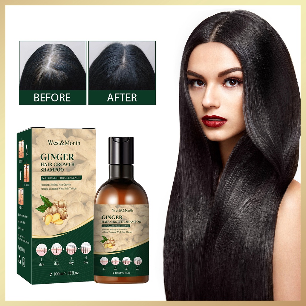 Ginger Shampoo Growth Dense Hair Anti Hair Loss Follicle Nourishing