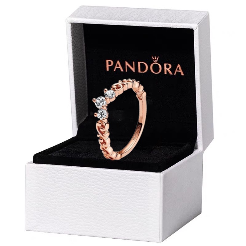 Pandora Crown Ring Promise Ring 18K Gold Woman Engagement Wedding Ring 925 Silver Cubic Zirconia Diamond Ring Shopee Philippines