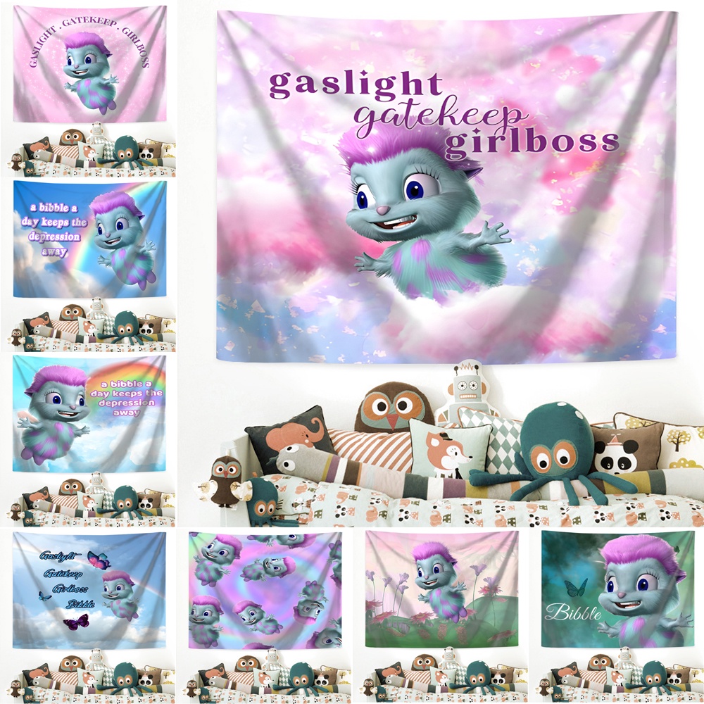 Bibble Tapestry with Clips Bibble Barbie Fairytopia Polyester Tapestries Bedroom Sofa Dormitory