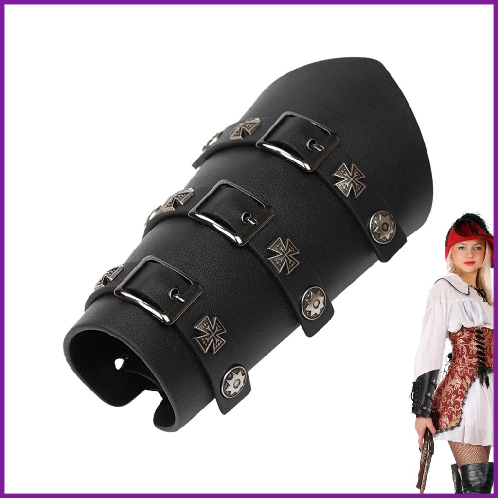 Medieval Faux Leather Arm Guards Halloween Viking Pirate Cosplay